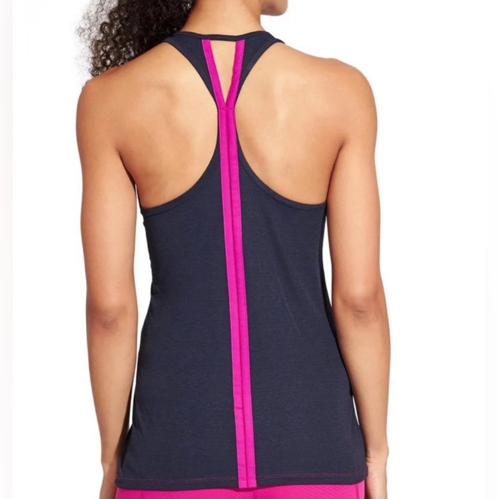 ATHLETA Navy & Pink racerback workout tank top size XS